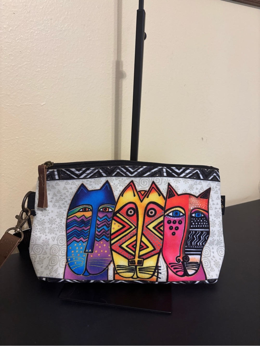 Laurel Burch Multi-Color Cat Print Wristlet